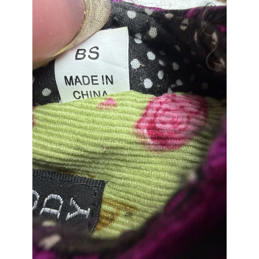 Goody Infant Baby Soft Sole Crib Shoes Floral Purple‎ Black Size 2-3 Prewalker